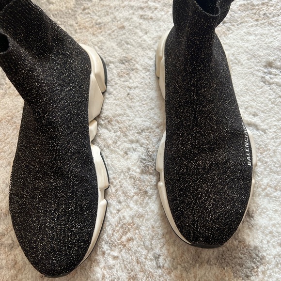 BALENCIAGA Speed Sock Gold glitter - Picture 3 of 9